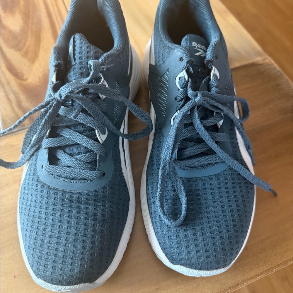 Reebok Slate Blue Mesh Running Shoes with White Stripes - Picture 2 of 3